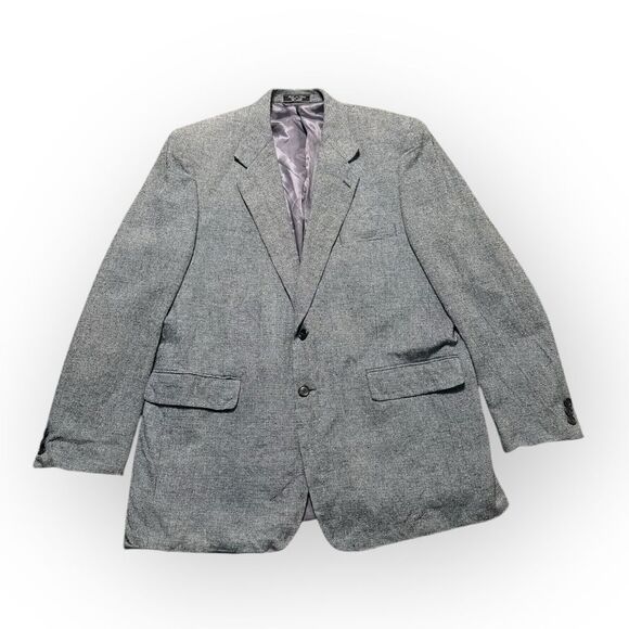 Gottschalks Blazer Men’s 46L Silk Gray Office Formal Classic Suit Jacket - Picture 1 of 7